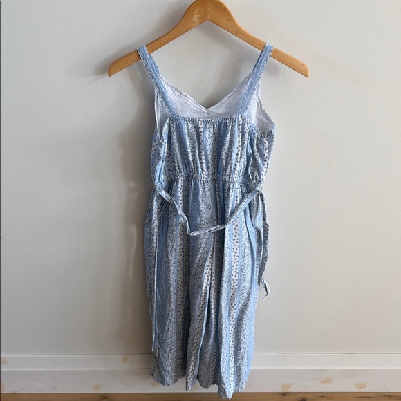 M&S Blue Floral Sleeveless Dress - Picture 3 of 8